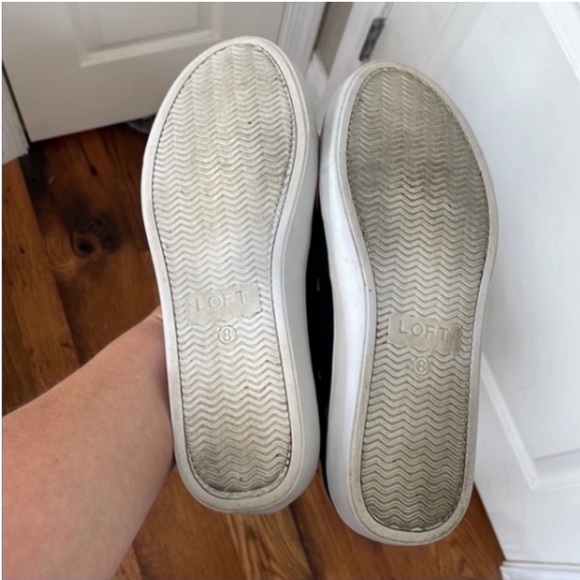 Loft Daisy Suede Slip-On Sneakers Black Flowers Pink White Low Top Casual Floral - Picture 7 of 16